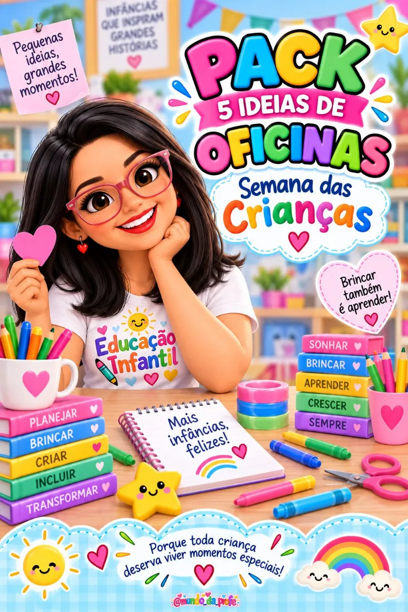 Pack de Oficinas para a Semana da Criança – 5 Propostas Lúdicas para Educação Infantil — Atividades para Educação Infantil:…