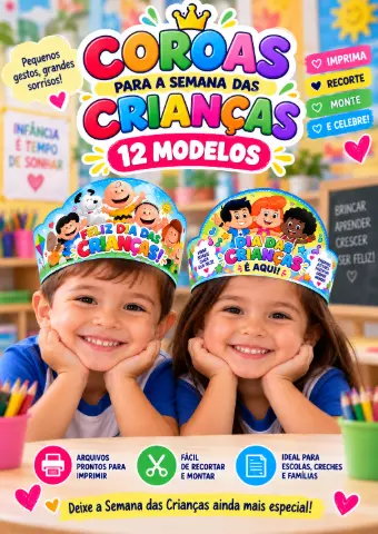 Kit de Coroas Temáticas para Educação Infantil – Modelos Prontos para Imprimir — capa do material