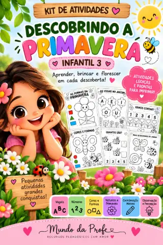 Kit Descobrindo a Primavera – Atividades Lúdicas para Educação Infantil — capa do material