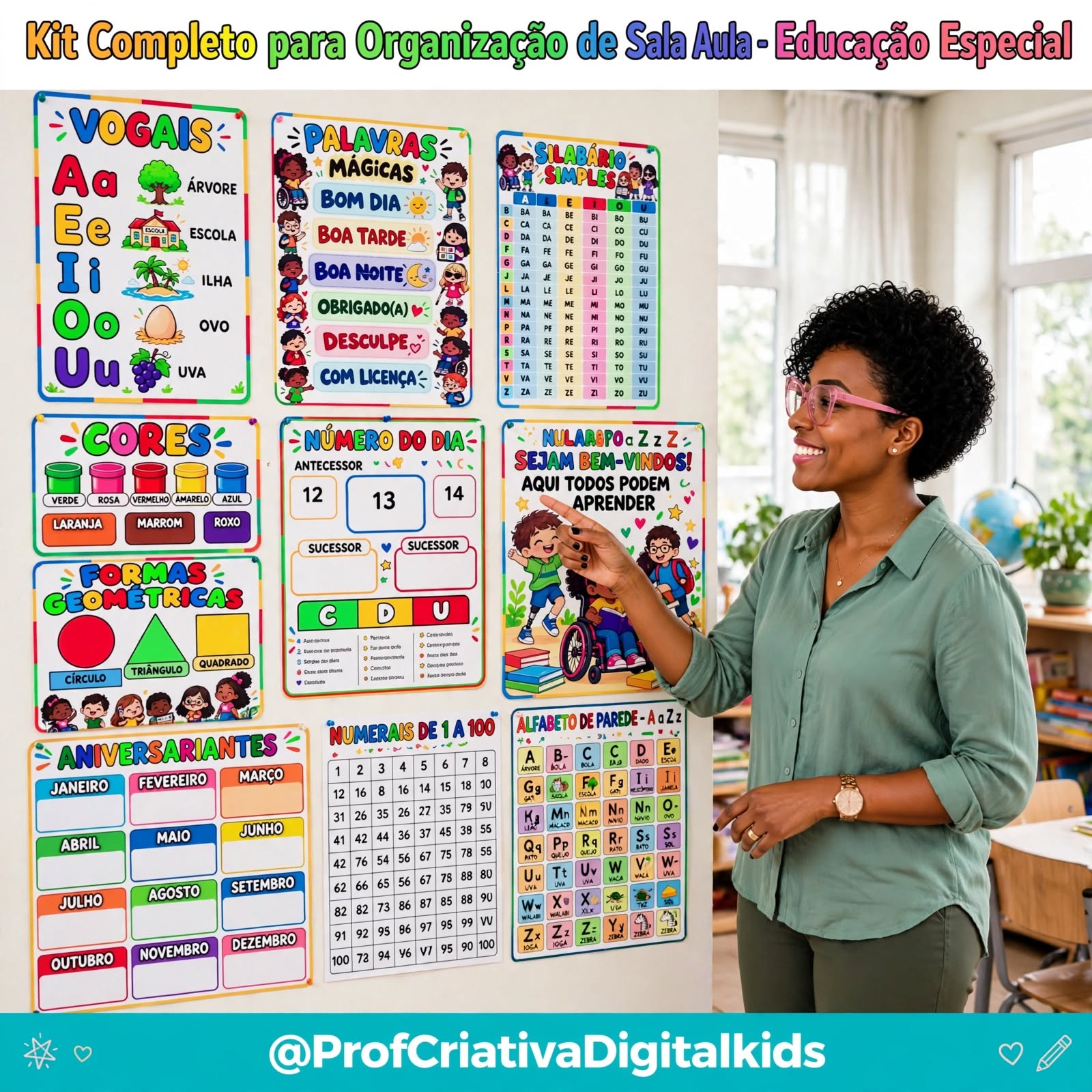 Kit de Organização de Sala de Aula Tema Inclusão