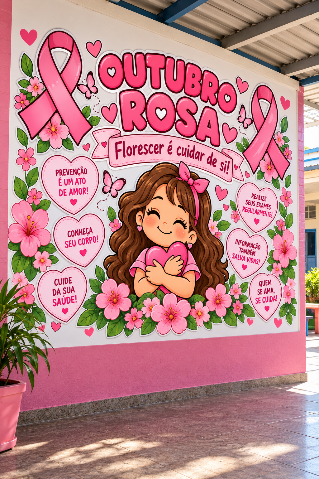 Painel Outubro Rosa: Florescer é Cuidar de Si!