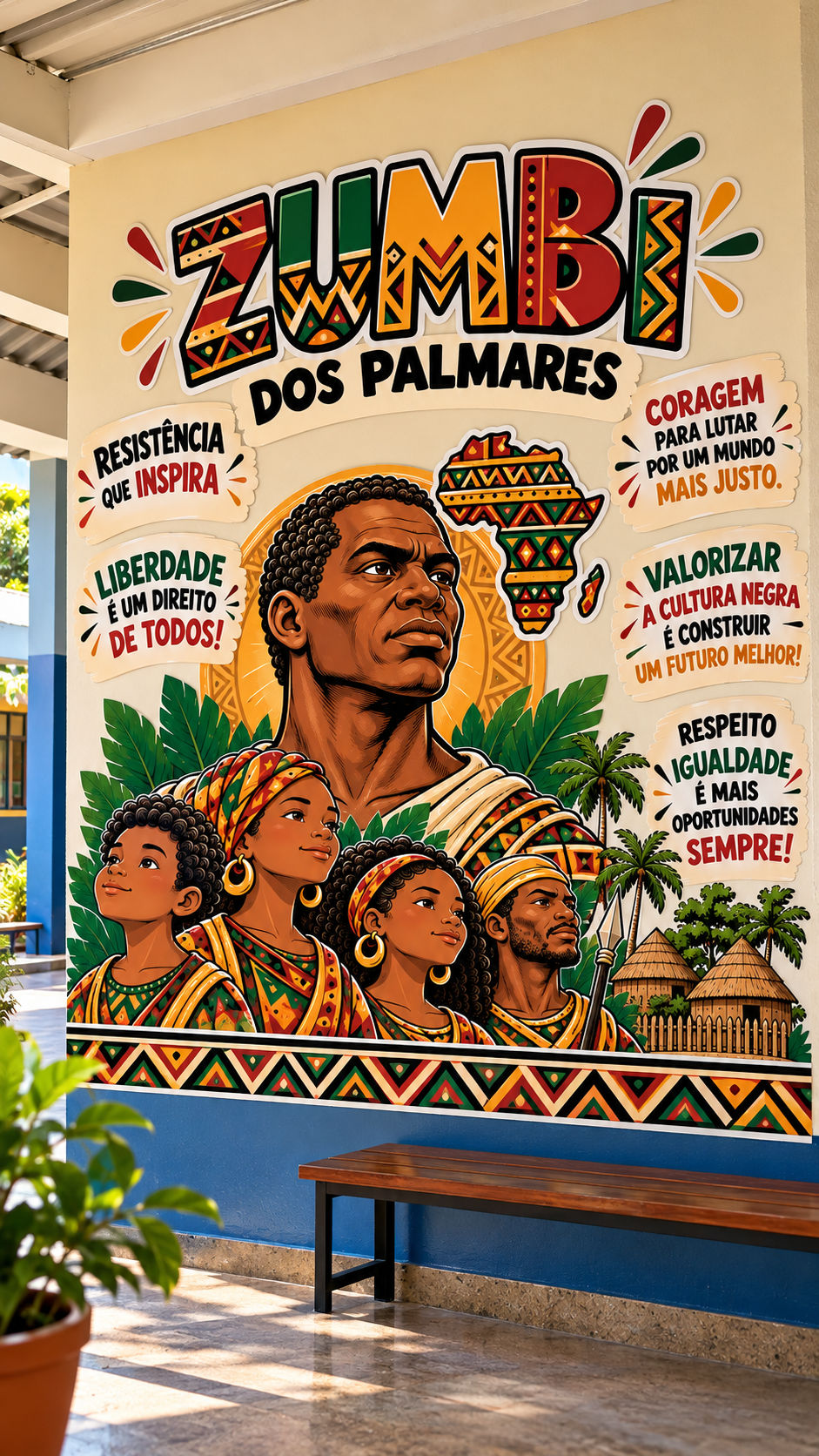 Painel Zumbi dos Palmares Dia da Consciência Negra