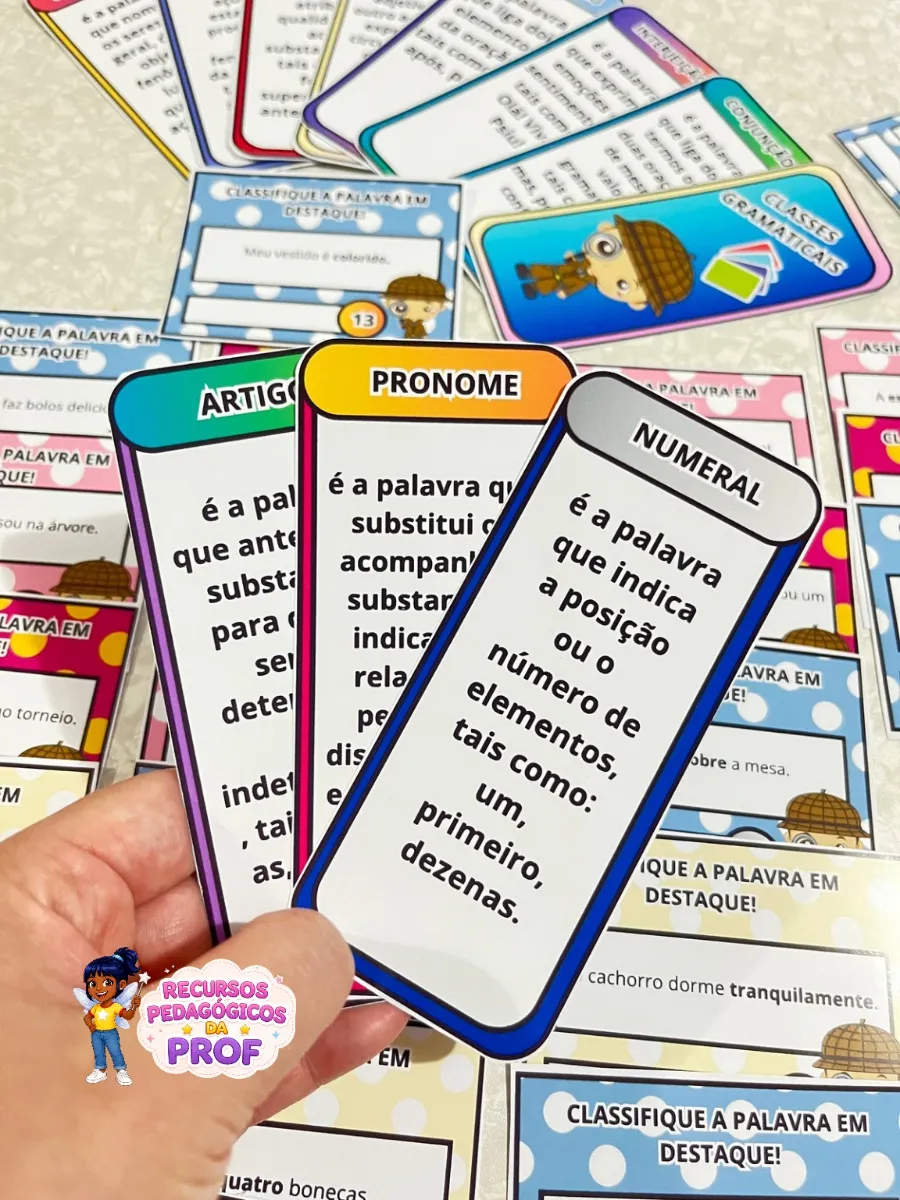 Cards e Frases - Classes Gramaticais — Atividades para Fundamental II (6º–9º): Material interativo e educativo para…