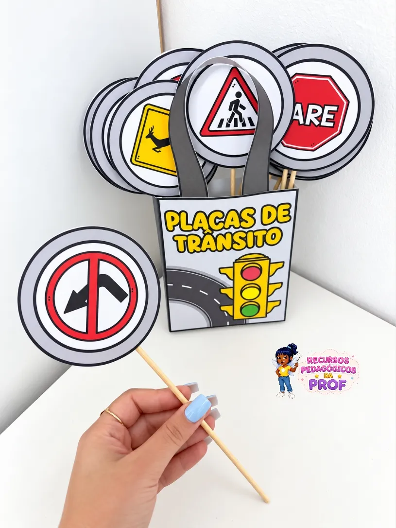 Sacola Interativa Placas de Trânsito — amostra 2: Este é um material lúdico e educativo, desenvolvido para apresentar às…
