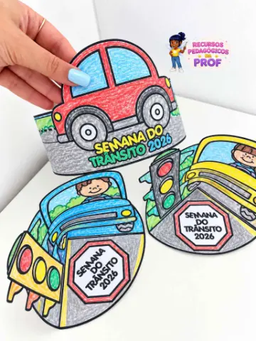 Atividades Interativas para Colorir Semana do Trânsito — capa do material