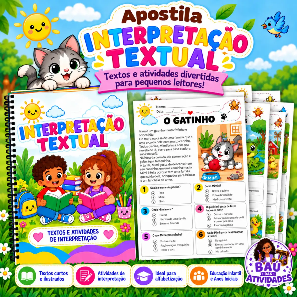 Apostila de Interpretação Textual – Textos e Atividades para Alfabetização — Apostilas para Todas as séries: Apostila de…