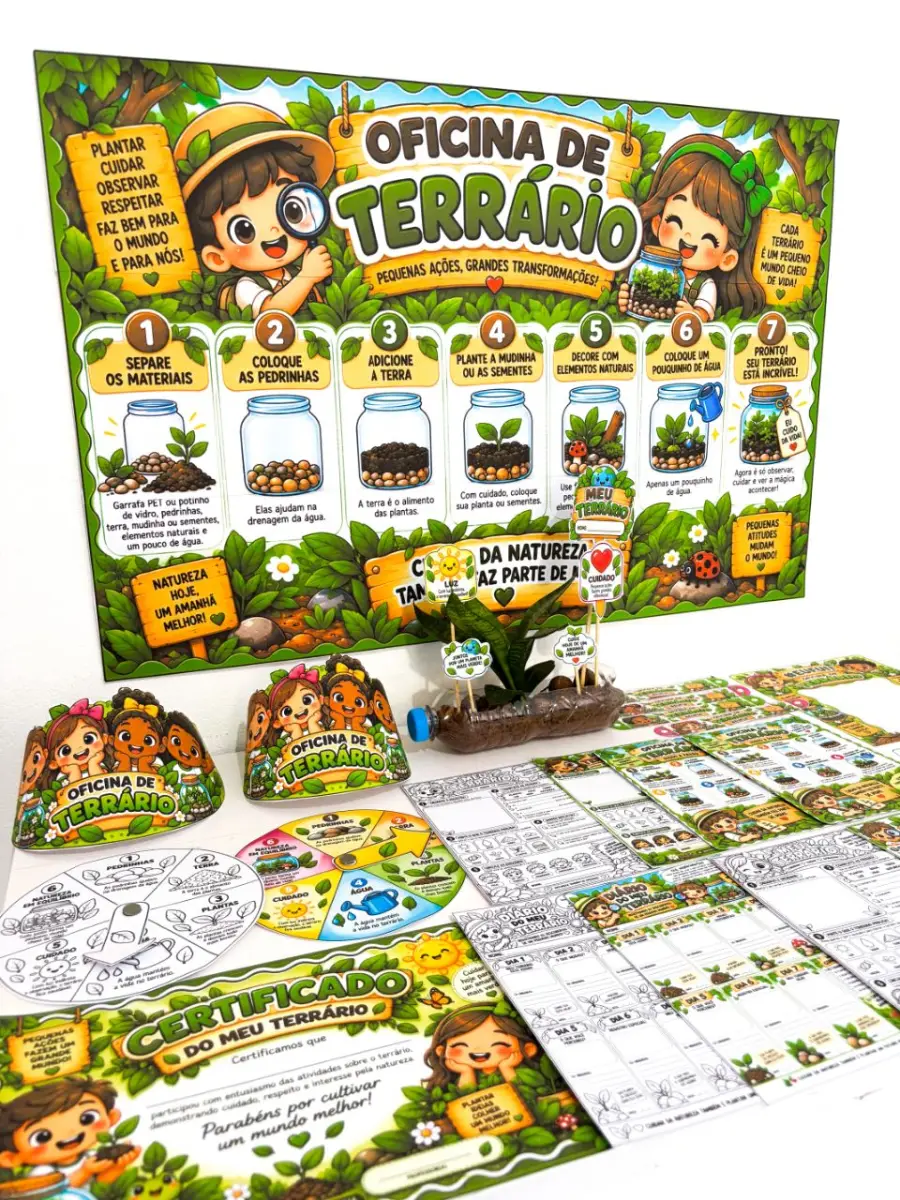Super Kit Meu Terrário — amostra 1: O KIT OFICINA DE TERRÁRIO transforma o contato com a natureza em uma experiência de…