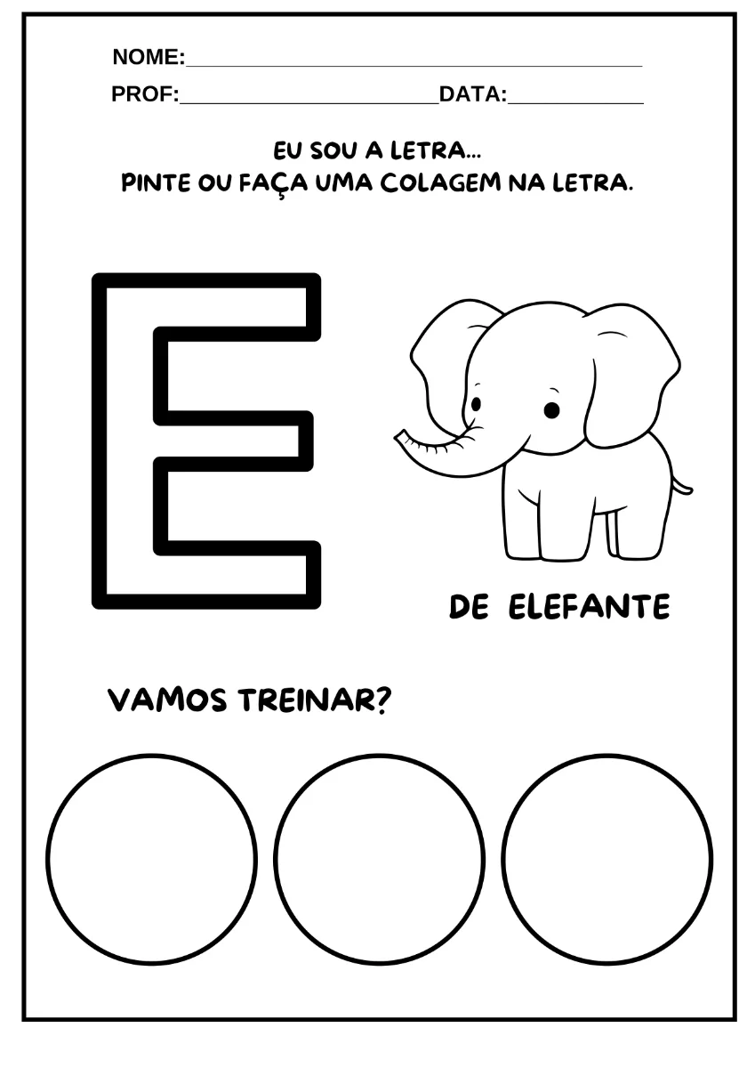 Atividade das Letras do Alfabeto para Educação Infantil – Vogais e Consoantes — amostra 4: Atividade do alfabeto para…