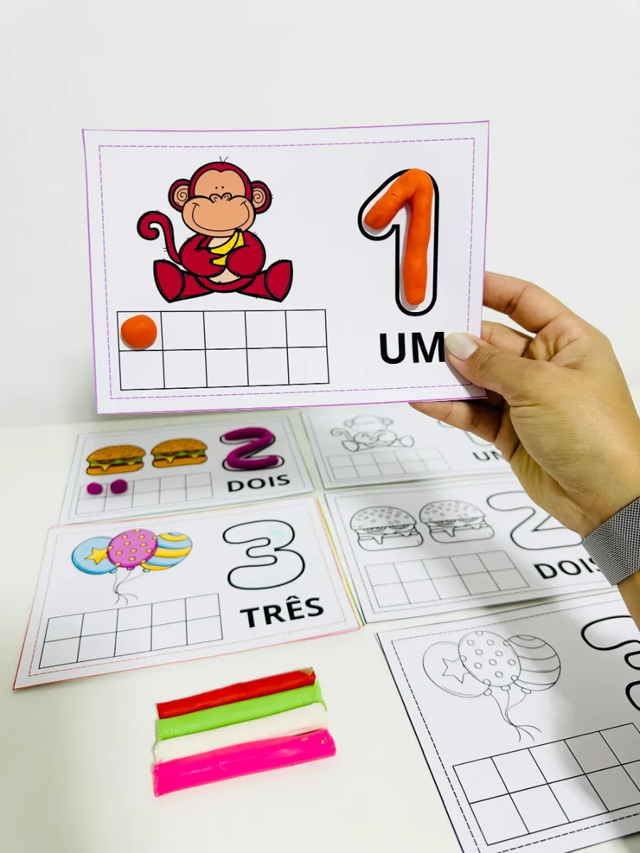 Números com Massinha de Modelar 1 a 10 – Atividade de Matemática para Educação Infantil — amostra 1: Atividade de números…