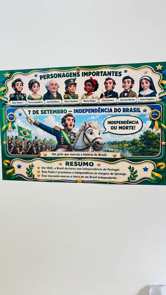 Painel 7 de Setembro – Independência do Brasil com Personagens Históricos — Datas comemorativas para Todas as séries:…