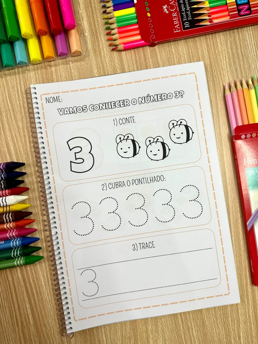 Quero Aprender os Numerais – Atividades de Matemática para Educação Infantil — amostra 3: Apostila com 40 páginas de…