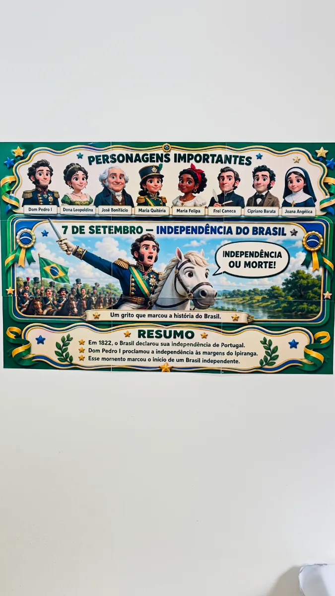 Painel 7 de Setembro – Independência do Brasil com Personagens Históricos — amostra 1: Painel de Independência do Brasil…