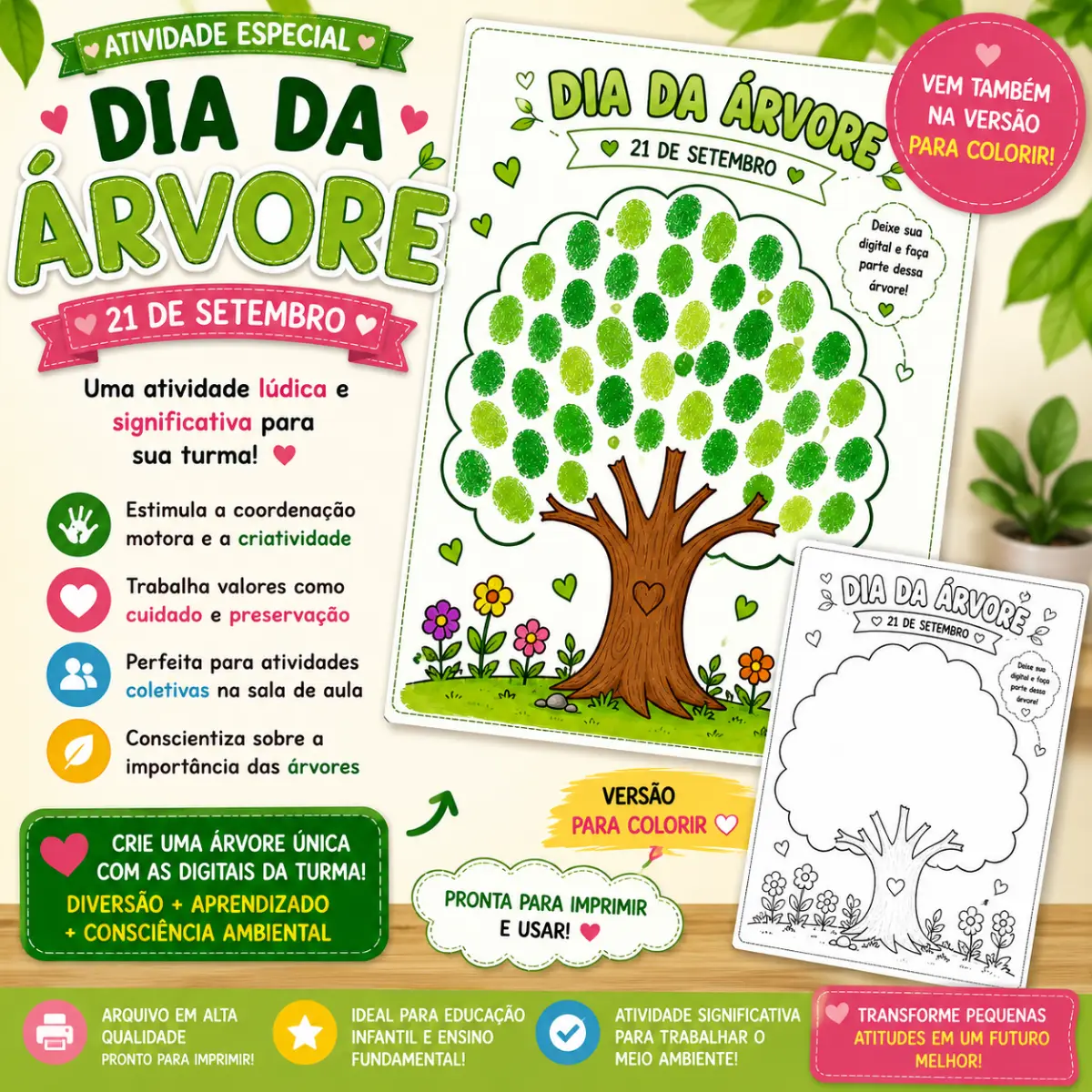 Construindo Nossa Árvore – Atividade Coletiva para o Dia da Árvore para imprimir — Atividades para Todas as séries: Uma…