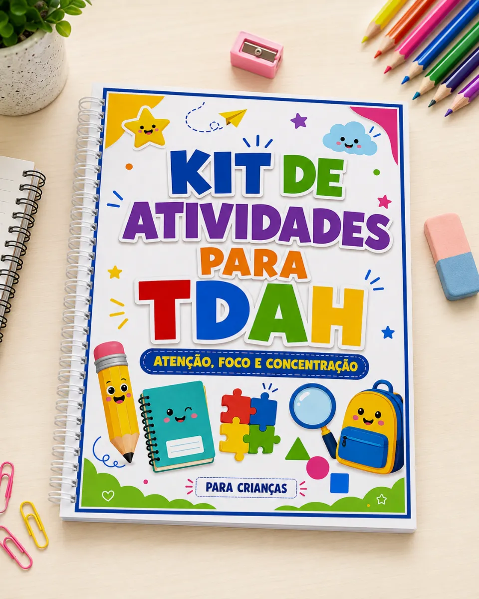 Kit de Atividades para TDAH – Atenção, Foco e Concentração — amostra 4: Kit com 17 páginas de atividades lúdicas para…