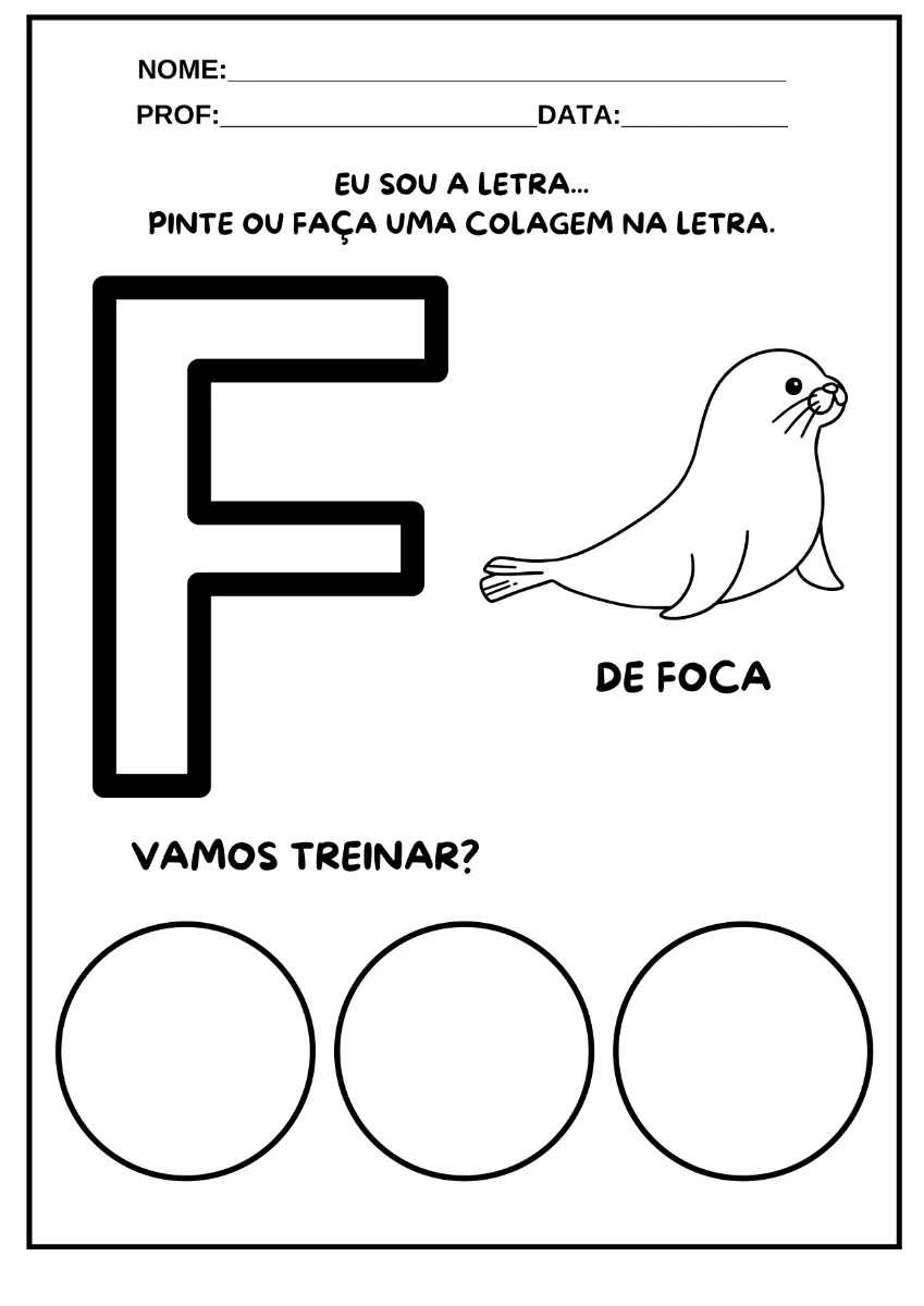 Atividade das Letras do Alfabeto para Educação Infantil – Vogais e Consoantes — amostra 5: Atividade do alfabeto para…