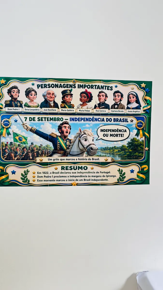 Painel 7 de Setembro – Independência do Brasil com Personagens Históricos — amostra 2: Painel de Independência do Brasil…