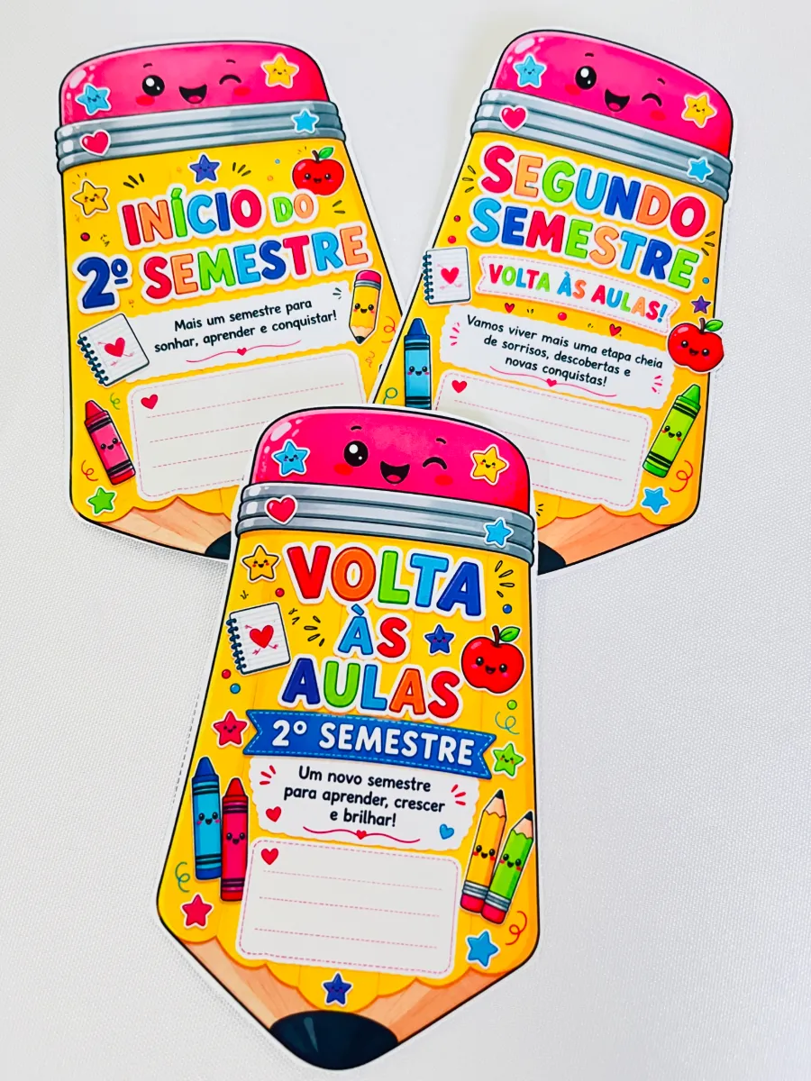 Cartão Volta às Aulas 2º Semestre em PDF | Lembrancinha — Atividades para Educação Infantil: Cartão de boas-vindas para o…