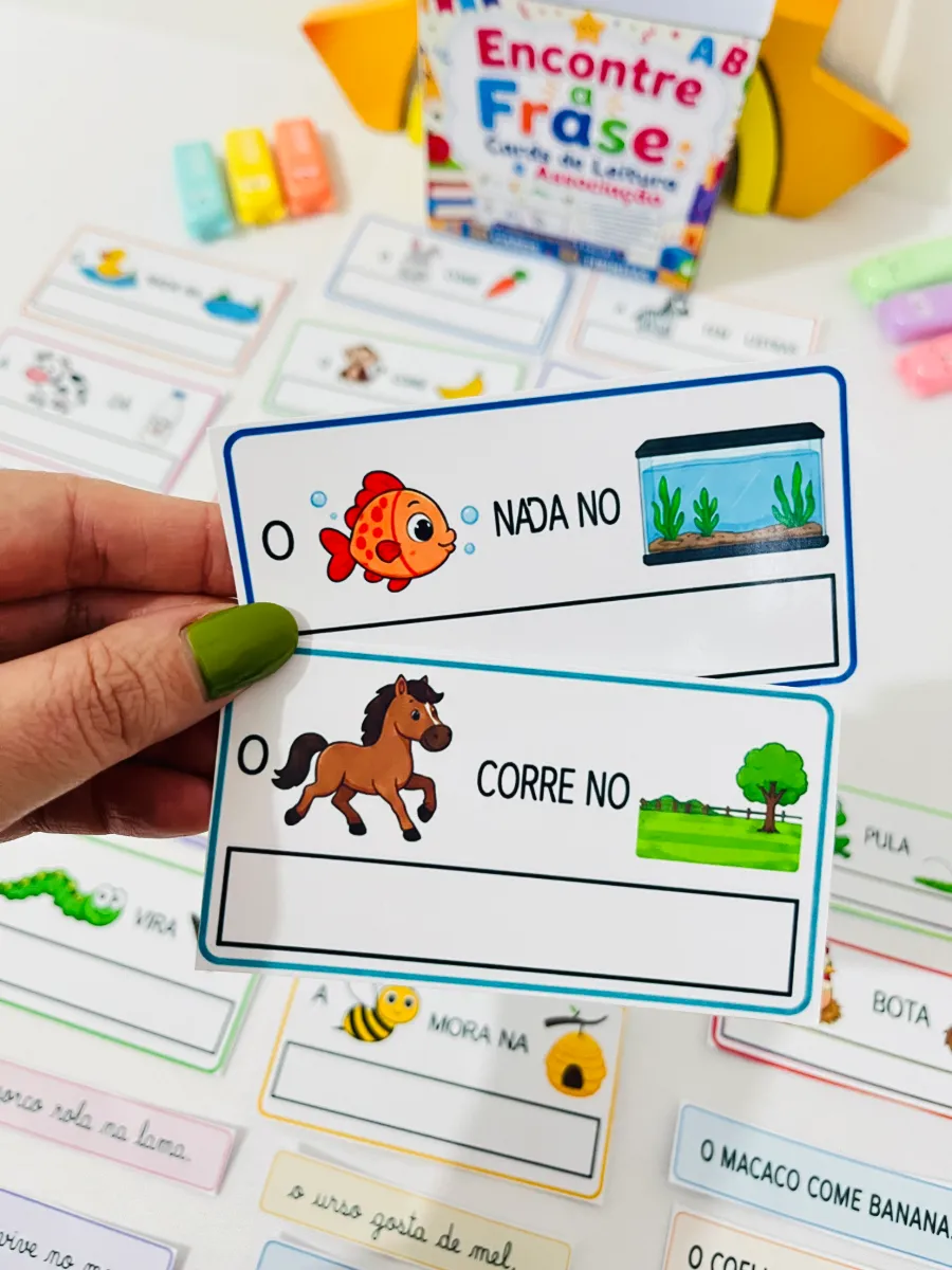 Encontre a Frase em PDF | Cards de Leitura e Alfabetização — amostra 7: Recurso lúdico "Encontre a Frase" em PDF