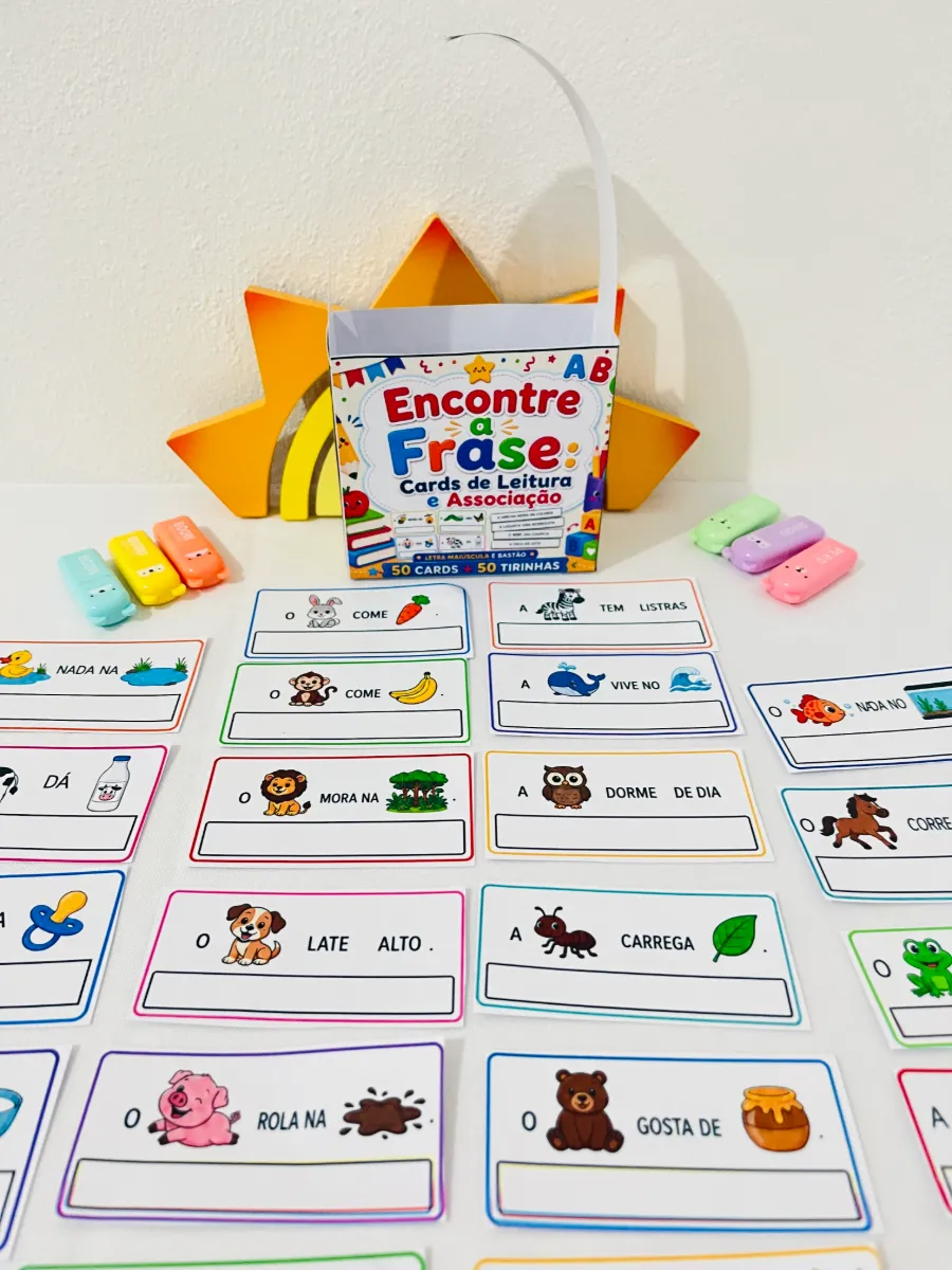 Encontre a Frase em PDF | Cards de Leitura e Alfabetização — amostra 1: 🎯 Objetivo Pedagógico: