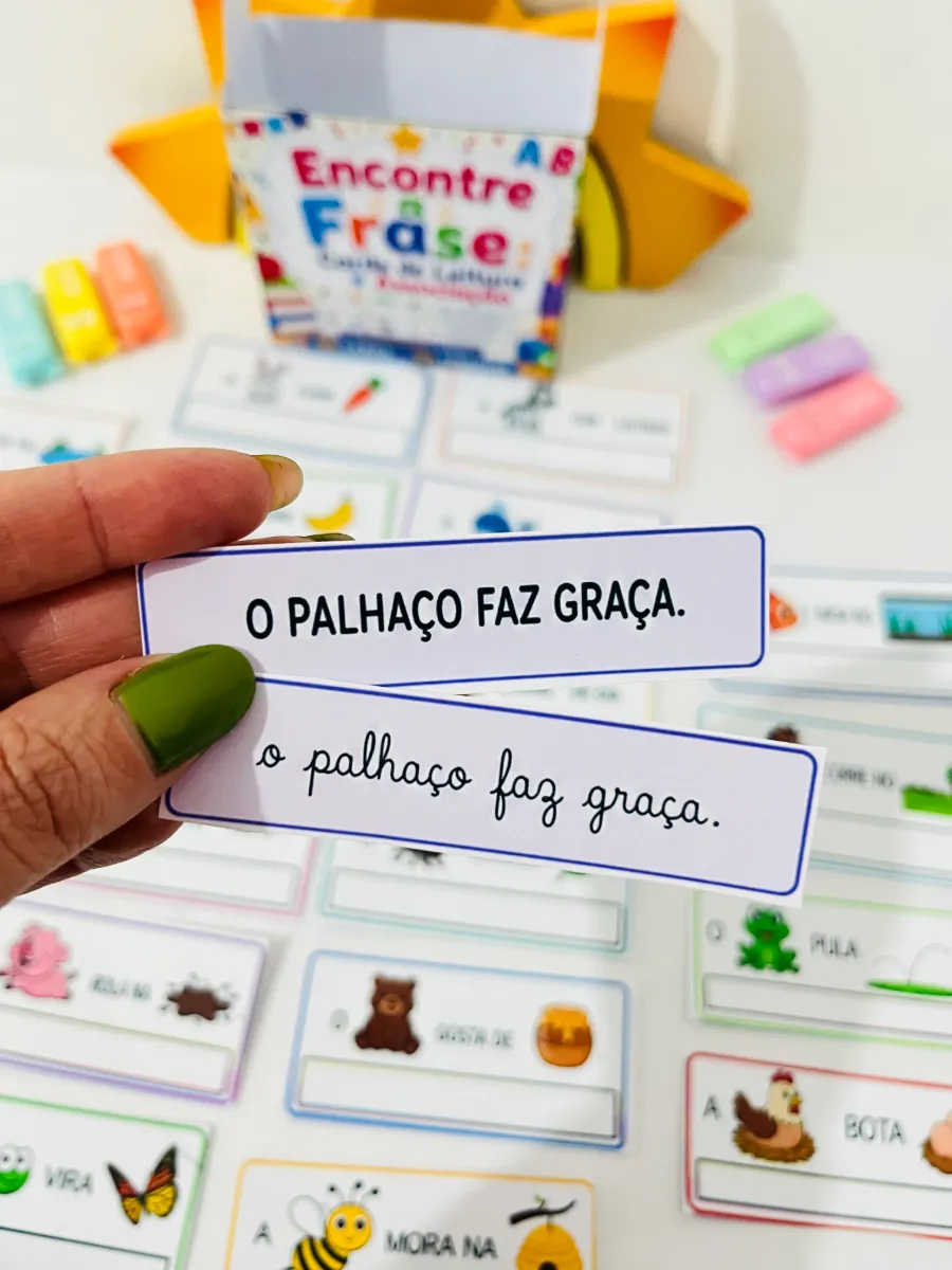 Encontre a Frase em PDF | Cards de Leitura e Alfabetização — amostra 6: Recurso lúdico "Encontre a Frase" em PDF