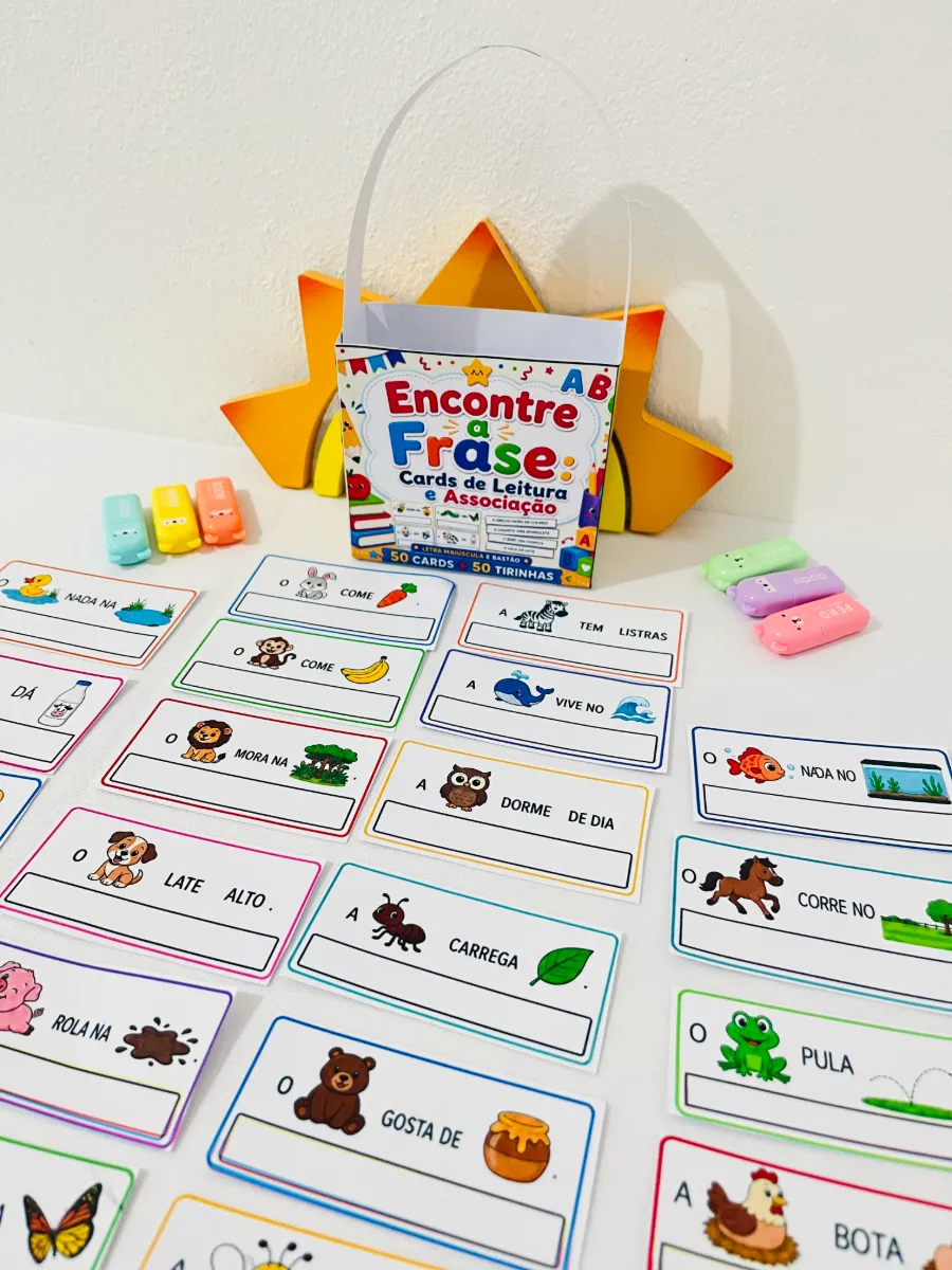 Encontre a Frase em PDF | Cards de Leitura e Alfabetização — Atividades para 1º ano: Recurso lúdico "Encontre a Frase" em PDF