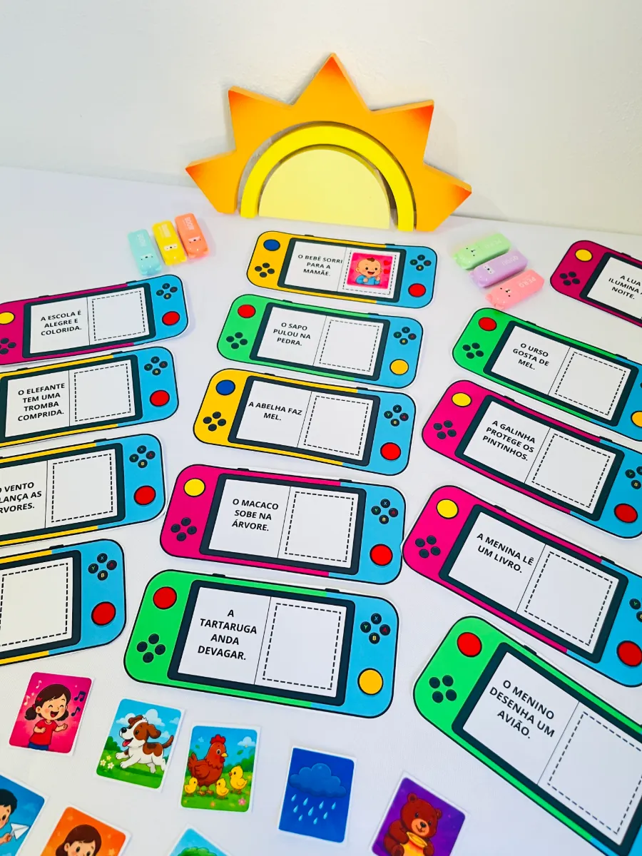 Gamer da Leitura em PDF | Jogo de Alfabetização — Atividades para 1º ano: Atividade lúdica Gamer da Leitura em PDF