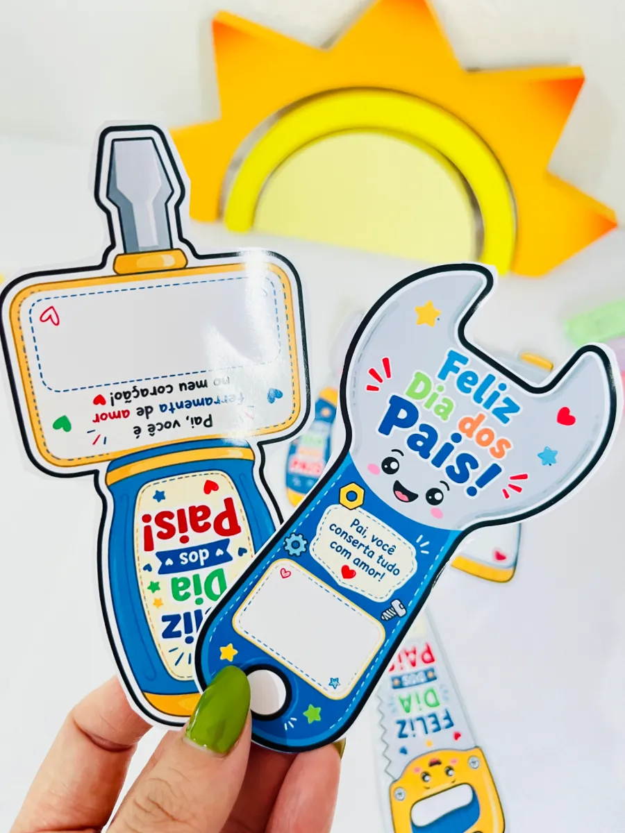 Kit Cartão Ferramentas Dia dos Pais em PDF — amostra 2: 📦 Conteúdo do Material