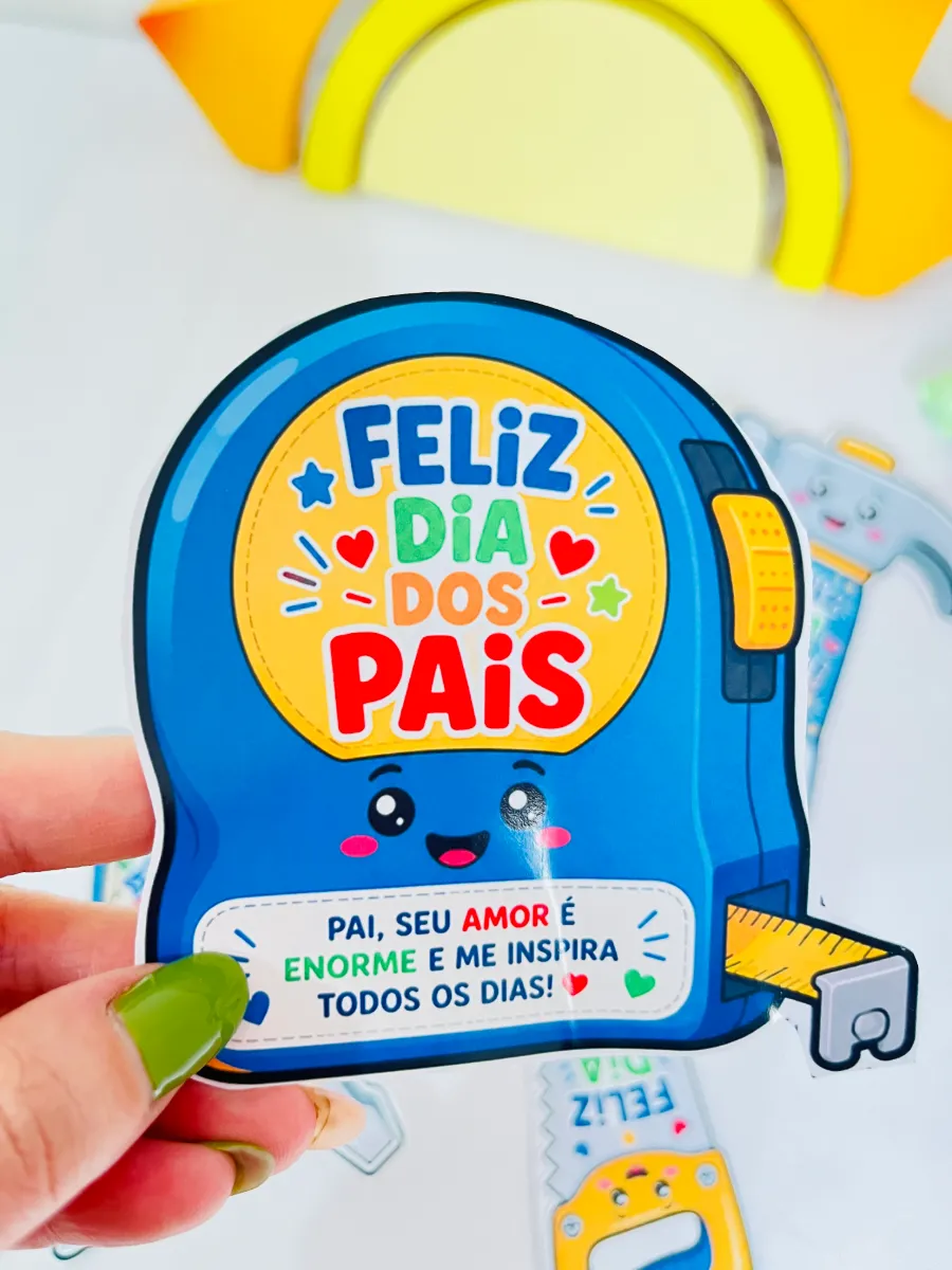 Kit Cartão Ferramentas Dia dos Pais em PDF — amostra 3: Lembrancinha criativa "Kit Cartão Ferramentas" em PDF para o Dia…