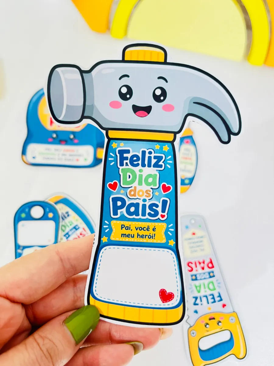 Kit Cartão Ferramentas Dia dos Pais em PDF — amostra 4: Lembrancinha criativa "Kit Cartão Ferramentas" em PDF para o Dia…