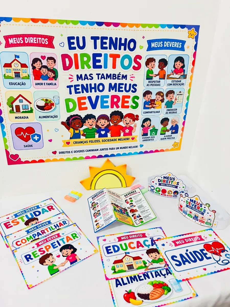 Kit Direitos e Deveres das Crianças em PDF — amostra 2: 📦 Conteúdo do Material: