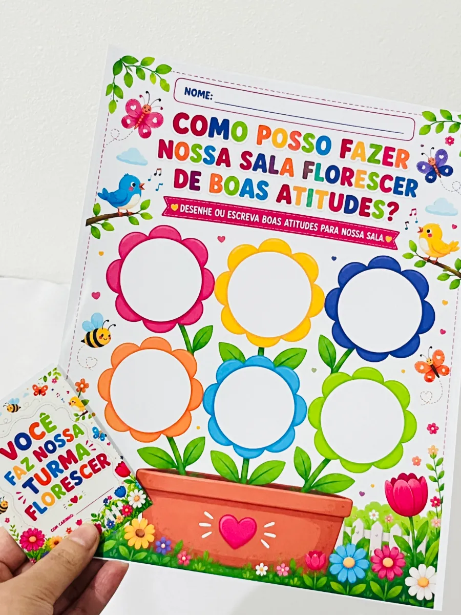 Kit Primavera para Imprimir | Painel e Atividade Escolar — amostra 4: Kit Primavera em PDF com painel decorativo, atividade…