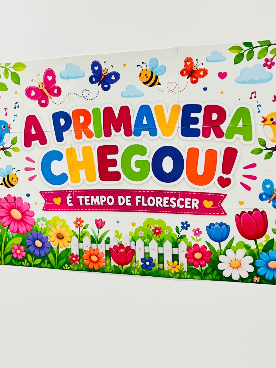 Kit Primavera para Imprimir | Painel e Atividade Escolar — amostra 5: Kit Primavera em PDF com painel decorativo, atividade…