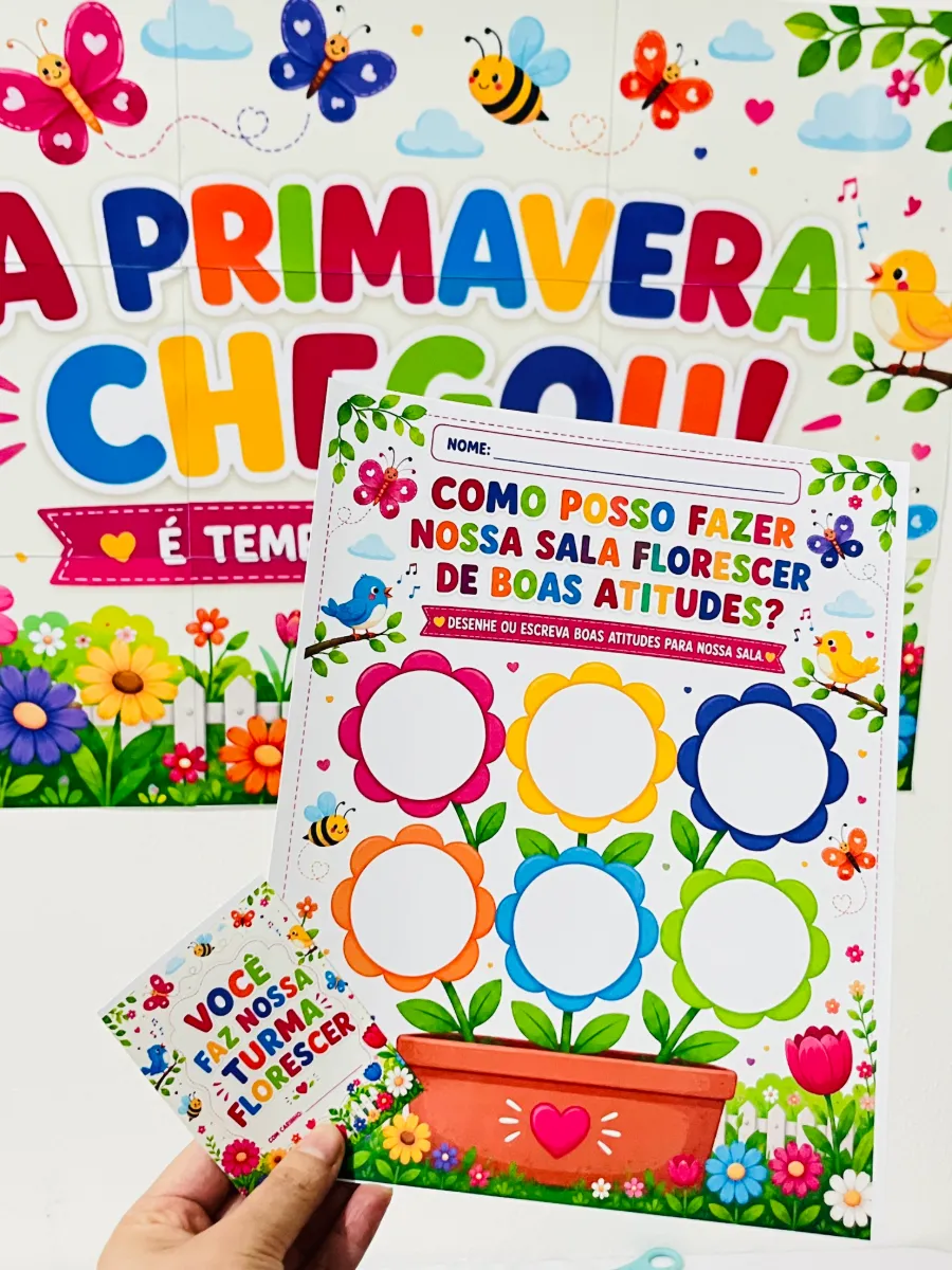 Kit Primavera para Imprimir | Painel e Atividade Escolar — Atividades para Educação Infantil: Kit Primavera em PDF com…