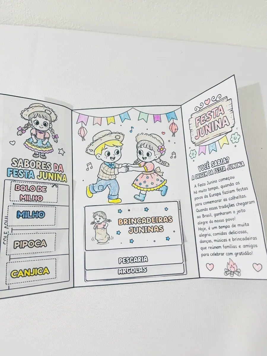 Lapbook Junino Interativo em PDF | Atividade Festa Junina — amostra 1: 🎯 Objetivo Pedagógico: