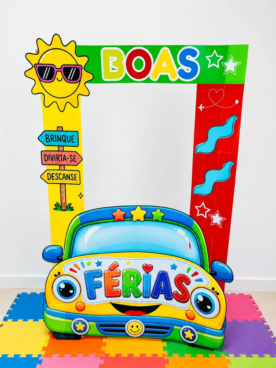 Moldura Férias Tema Carrinho PDF | Foto Escolar — amostra 2: 📦 Conteúdo do Material