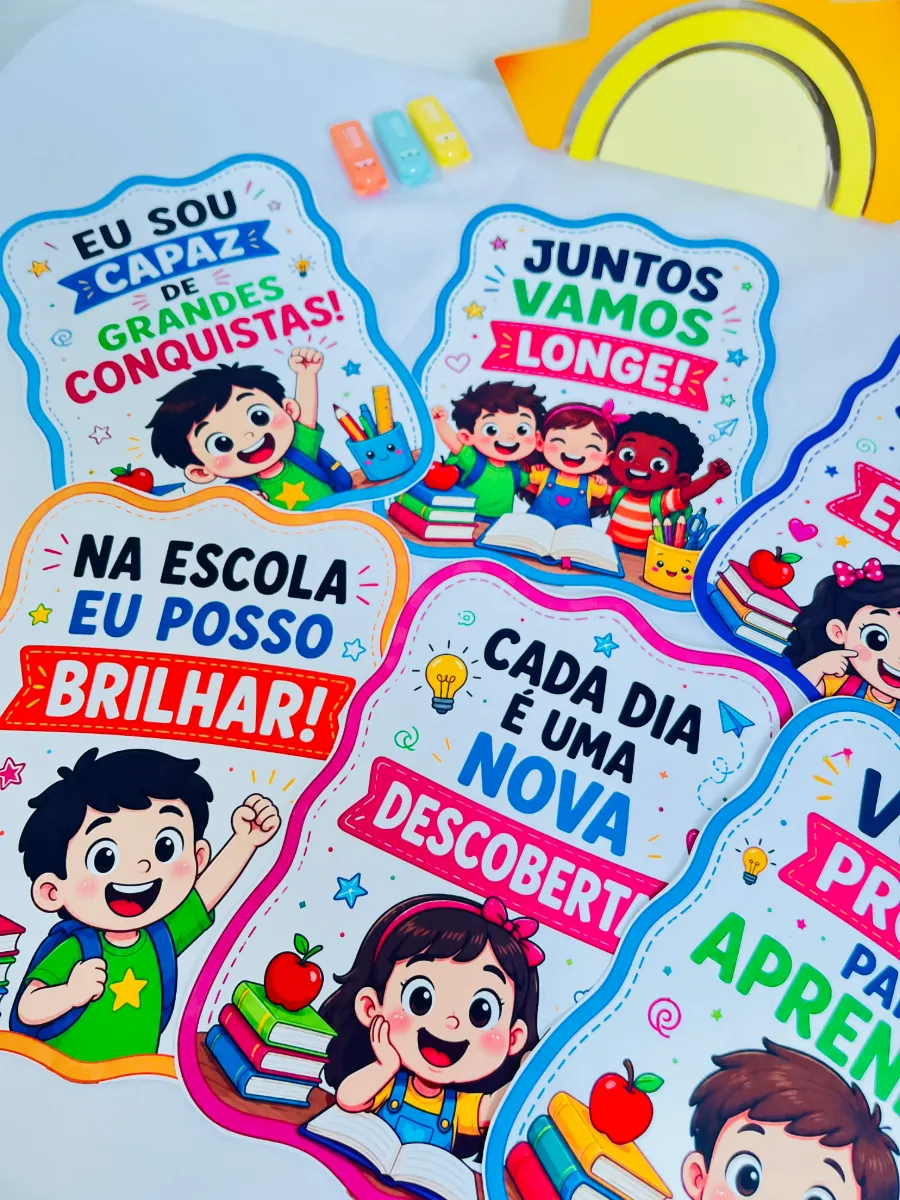 Plaquinhas Volta às Aulas PDF | Fotos e Acolhida — Atividades para Educação Infantil: Plaquinhas coloridas de Volta às…