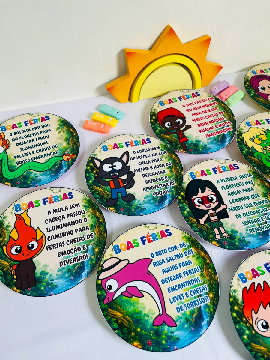Pratinhos do Folclore Boas Férias | Lembrancinha PDF — amostra 2: 📦 Conteúdo do Material: