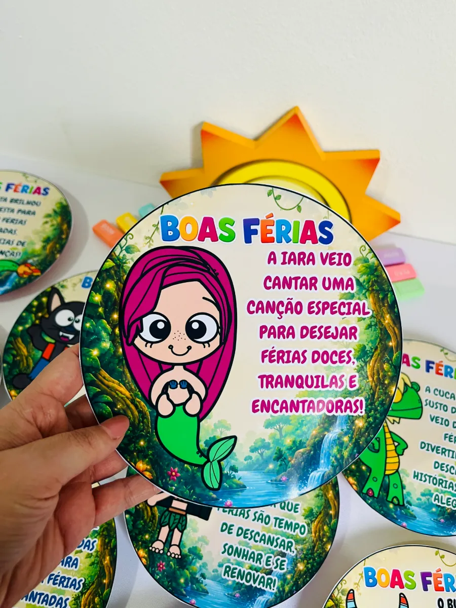 Pratinhos do Folclore Boas Férias | Lembrancinha PDF — amostra 7: Lembrancinha Pratinhos do Folclore em PDF