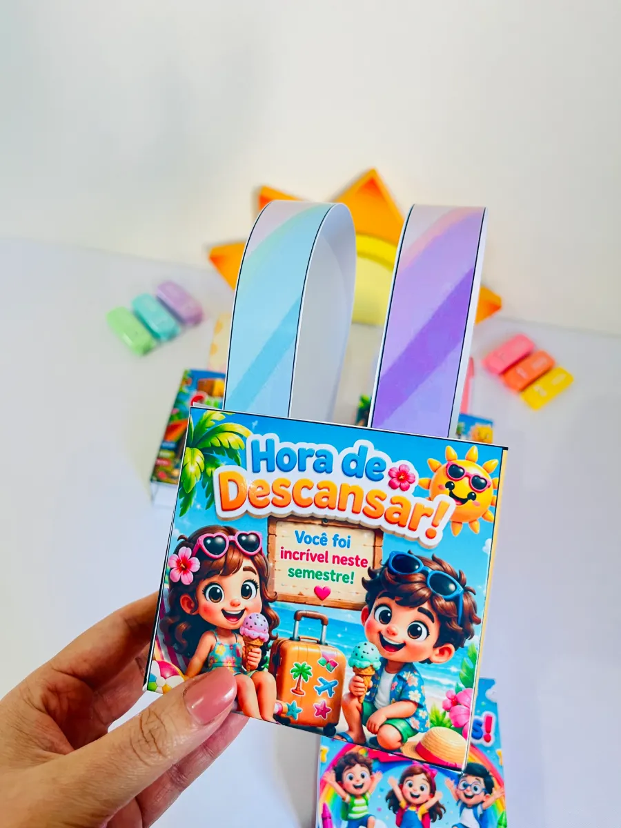 Sacolinhas das Férias PDF | Lembrancinha Escolar — amostra 2: 📦 Conteúdo do Material: