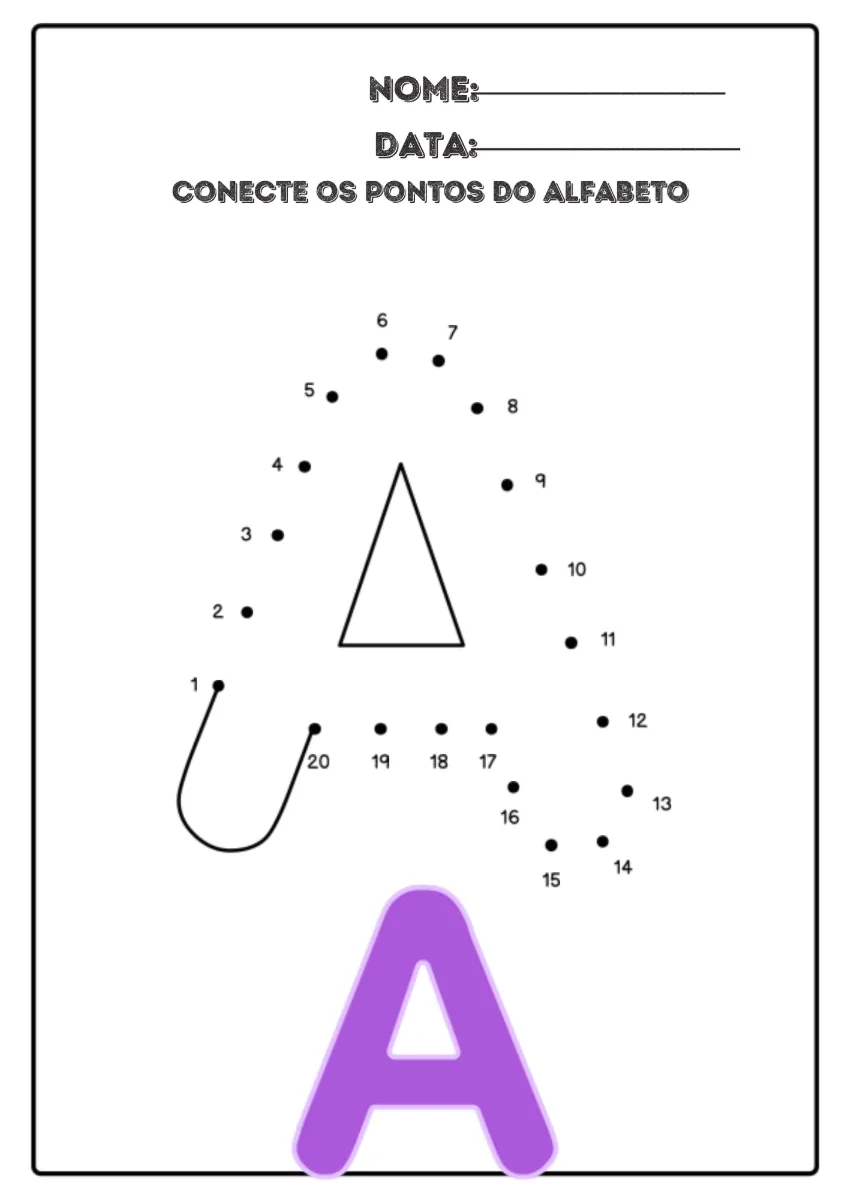 Apostila Concete os Pontos do Alfabeto - Atividade de Alfabetização em PDF — amostra 1: Uma atividade lúdica de…