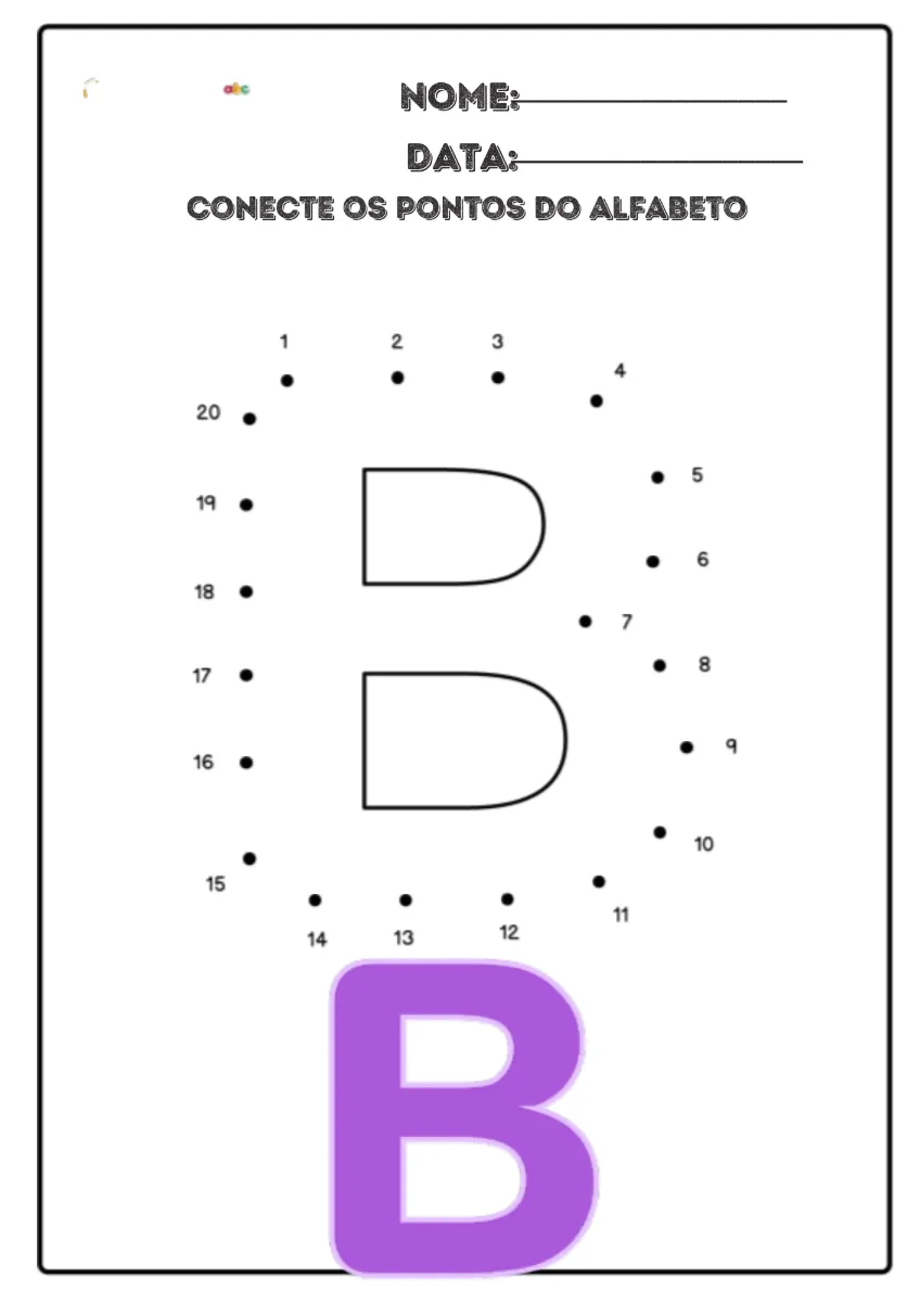 Apostila Concete os Pontos do Alfabeto - Atividade de Alfabetização em PDF — amostra 2: Uma atividade lúdica de…