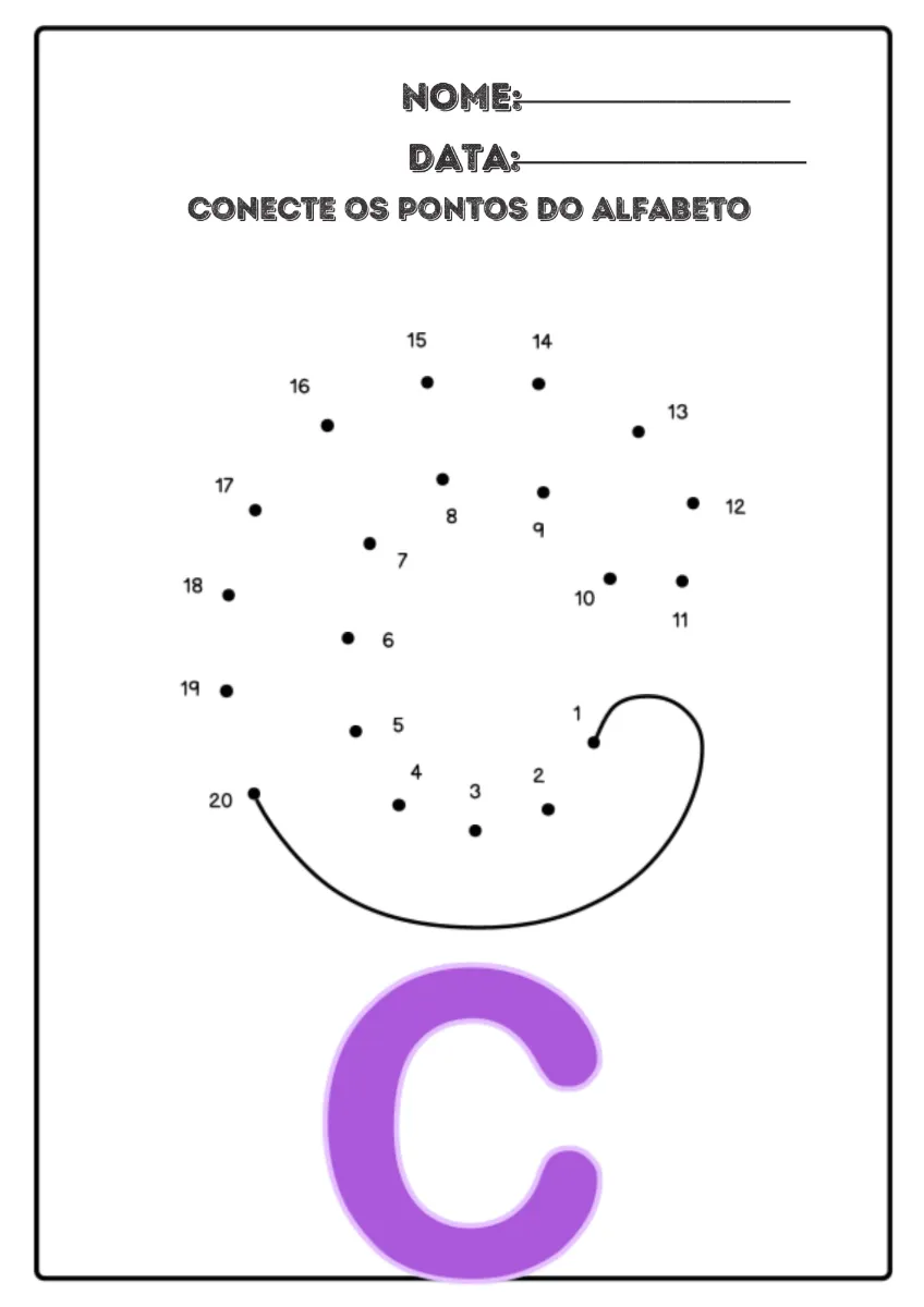 Apostila Concete os Pontos do Alfabeto - Atividade de Alfabetização em PDF — amostra 3: Uma atividade lúdica de…
