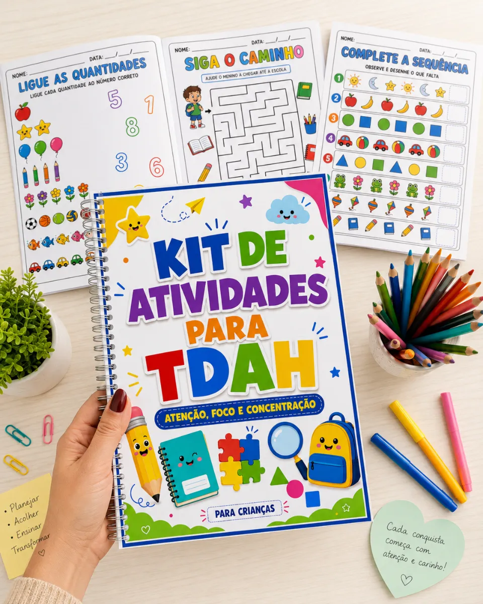 Apostila de Atividades para TDH Infantil - Atenção - Foco e Concentração PDF — amostra 1: Apostica com atividades para…