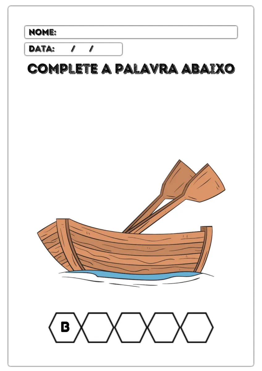Atividade Completa a Palavra - Meios de Transportes com 31 Páginas em PDF — amostra 3: Uma atividade lúdica para…