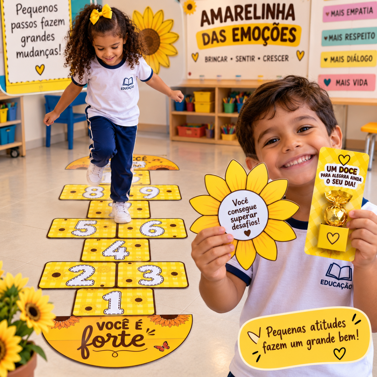 Atividade Amarelinha Das Emoções | Setembro Amarelo — Atividades para 1º ano: Amarelinha das Emoções | Setembro Amarelo |…