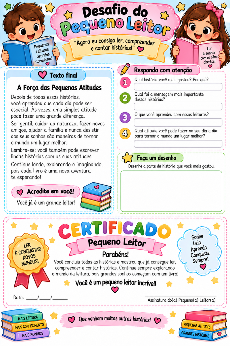 Atividade De LEITURA — CLUBE DA LEITURA — amostra 4: 5 Livrinhos para Alfabetizar, Ler, Compreender e Despertar o Amor pela…