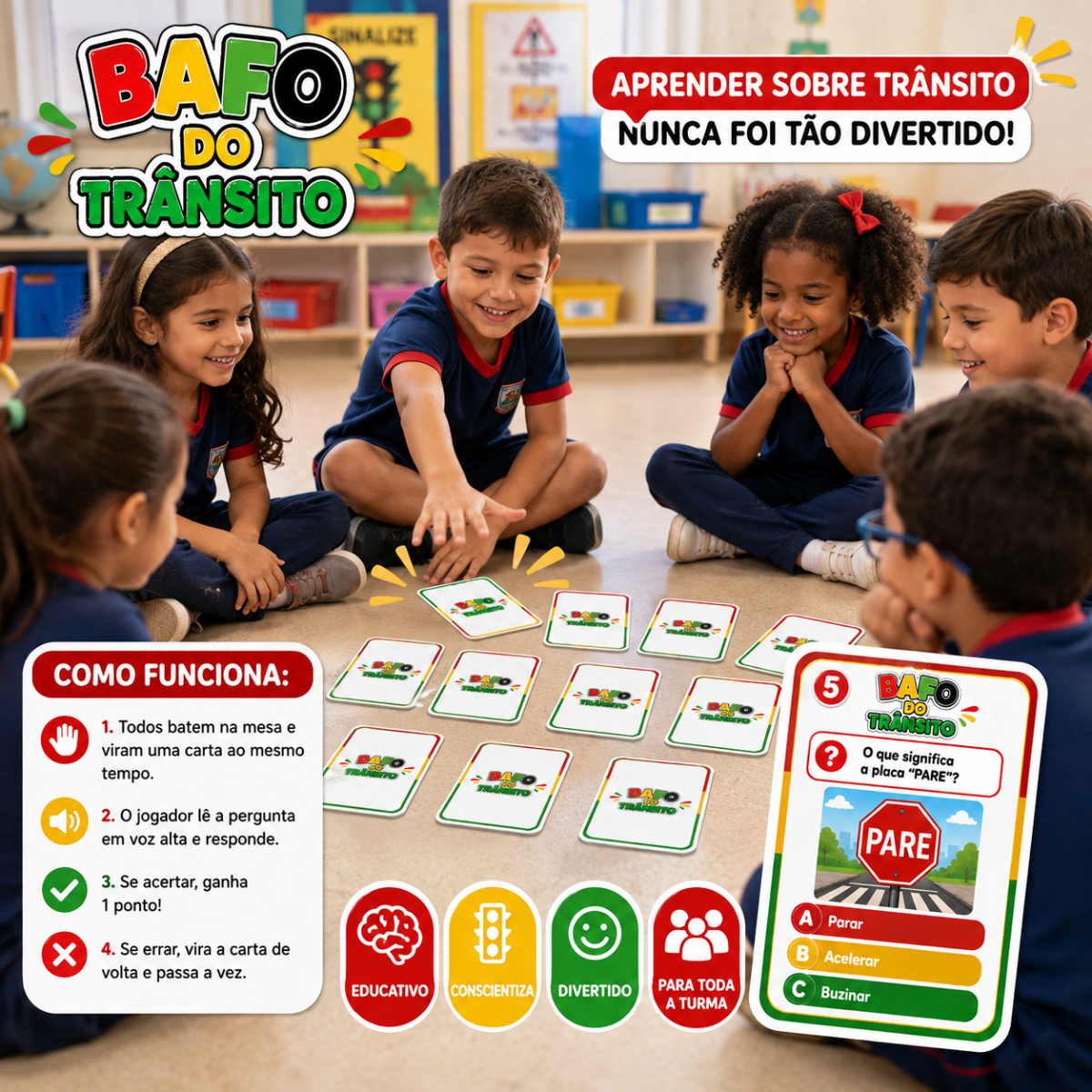 Atividade Dia do Trânsito | BAFO DO TRÂNSITO 🚦🛑 Aprender as regras de trânsito ficou muito mais divertido! — amostra 1:…