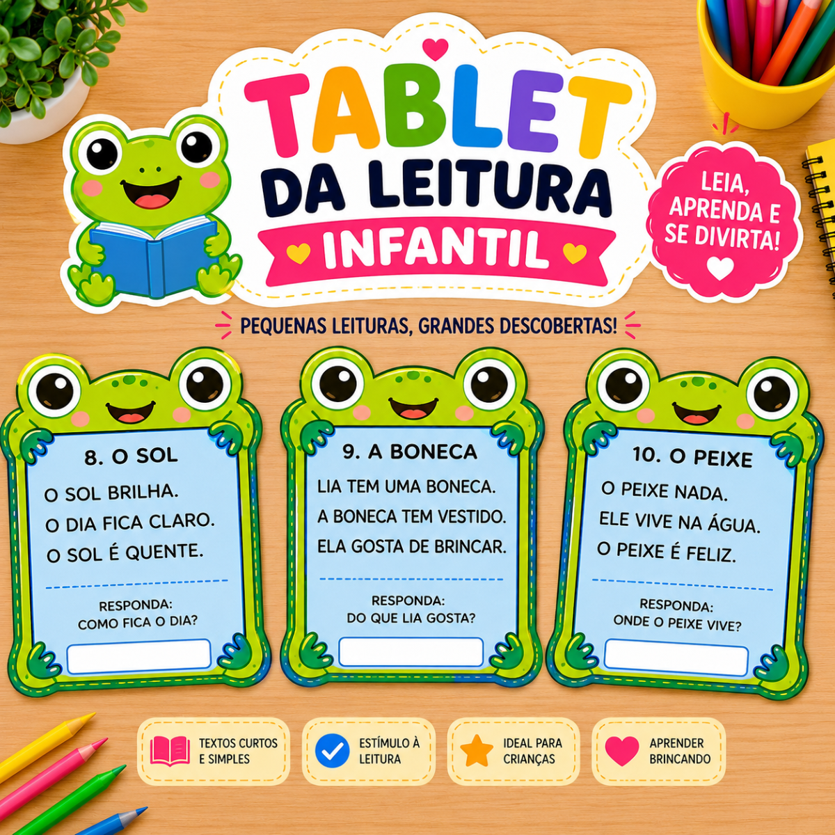Atividade Leitura Lúdica | fichas da leitura Tablet da Leitura — amostra 1: Desenvolvido para tornar a alfabetização mais…