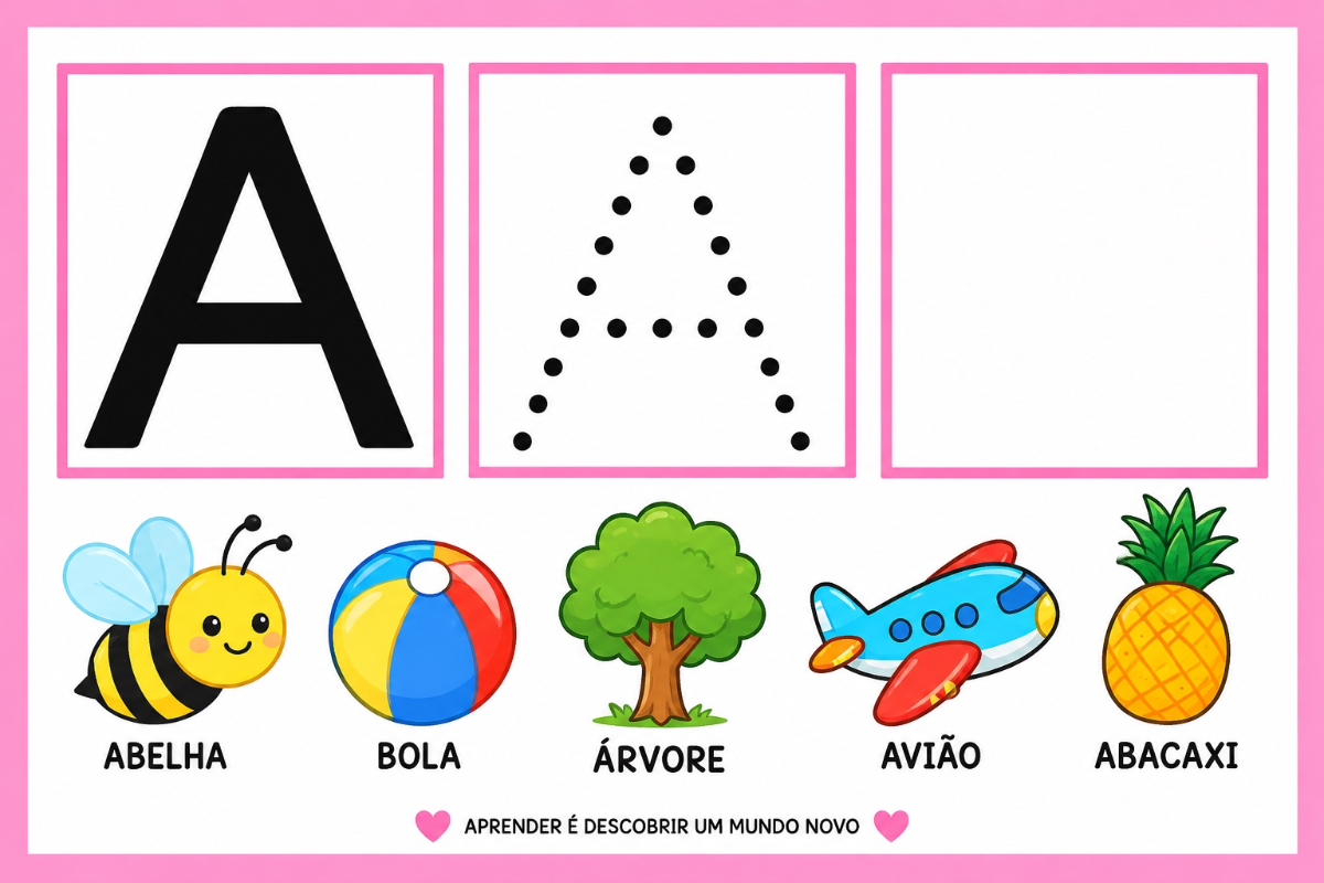 CARDS DO ALFABETO DE A a Z — TRACE, RECONHEÇA E APRENDA BRINCANDO! — amostra 3: Transforme o momento de alfabetização…