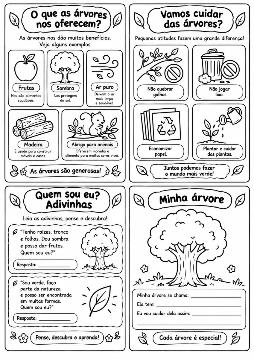 Dia da Árvore Atividades de pinturas | Educação Infantil — amostra 3: Celebre o Dia da Árvore com um kit pedagógico…